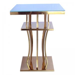 Cheap Optional Color Glass Top Bar Table Stainless Steel Gold Bar Furniture wholesale