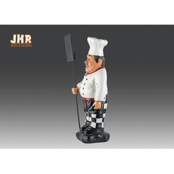 Wooden Mini Chalkboards Resin Chef Sculpture Poly Chef Figurine Tabletop Statue