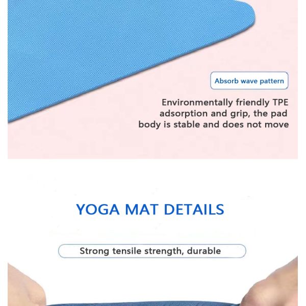 Home Non Slip Custom TPE Yoga Mat 6mm Sports Pilates Exercise Yoga Mat