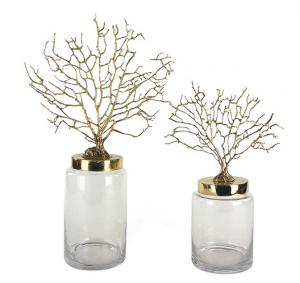 China Household Decorative Metal Glass ODM Handcraft Storage Pot Decorative Arts and Crafts on sale
