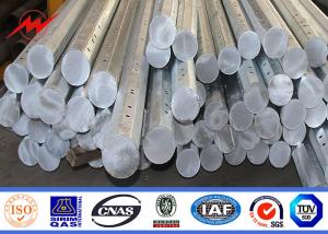 12m Africa Galvanized Steel Pole , Steel Utility Poles With 3 Levels Of Arms