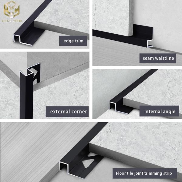 Tile Corner Edging Trim Golden Aluminium Tansition Decorative Strip