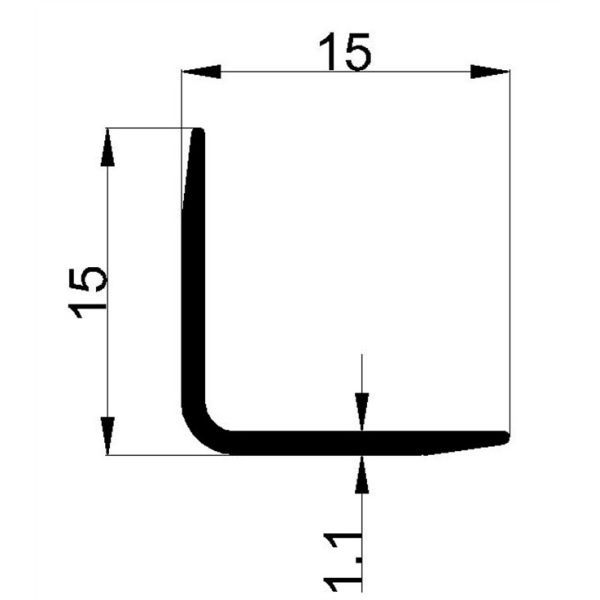 Powder Coating Wall Edge Protection Strips , 15mm Wall Corner Edging Strip 1.1mm Thick