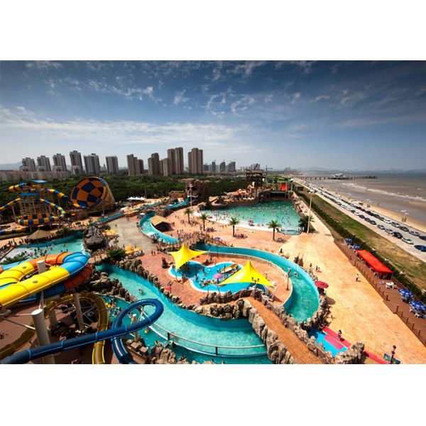 Colorful Super Bowl Water Slide Playground / Fiberglass Water Slide Water Park Project
