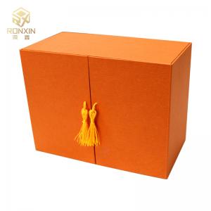 Cheap Pantone Color Two Doors Rigid Box Gift Boxes Closure Paperboard Gift Boxes Makeup Set Gift Box With Fringe wholesale