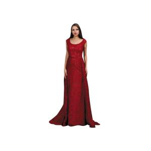 Cheap Big Red Color Tapestry Muslim Evening Dress Vintage Style Evening Gowns wholesale