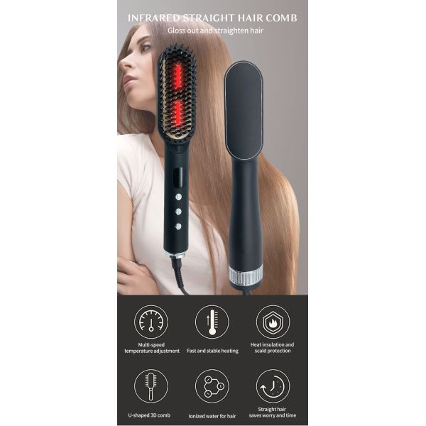 OEM Infrared 120 - 240V Dual Voltage Hair Straightener Brush For Women