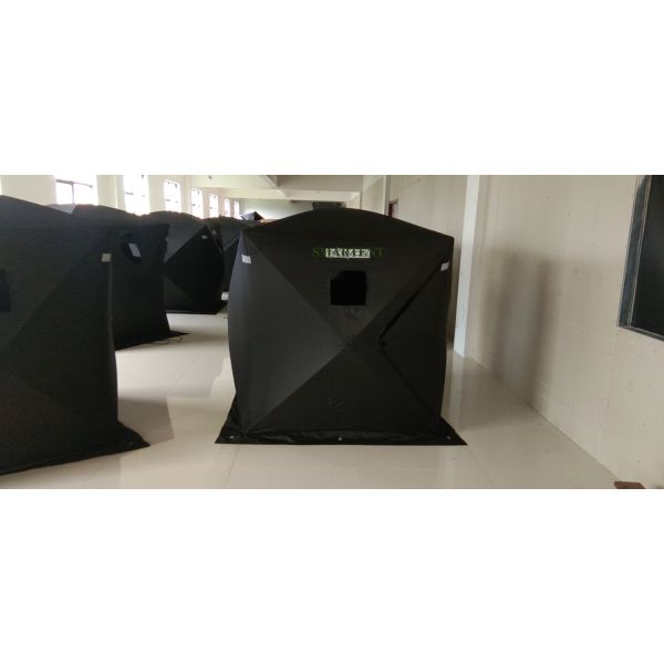 147X147X165CM Black Outdoor Work Tent Fiberglass Waterproof Coated Polyester 150D One Man Flip Over Ice Shelter