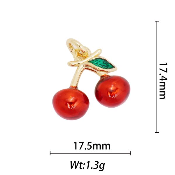 Waterproof Colorful Fruit Necklace Pendant Non Tarnish Stainless Steel Diy Fruit Jewelry Charms Charms for Jewelry Making