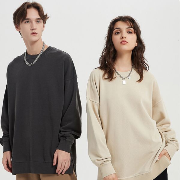 Plain Retro Heavy Weight Pullover Oversized 380g 100% Cotton Men's Hoodies & Sweatshirts With Pocket
