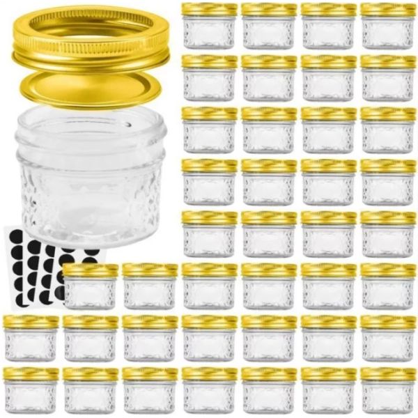 Wide Mouth Mini Caviar Glass Preserve Jars For Jam 100ml 40 Sets