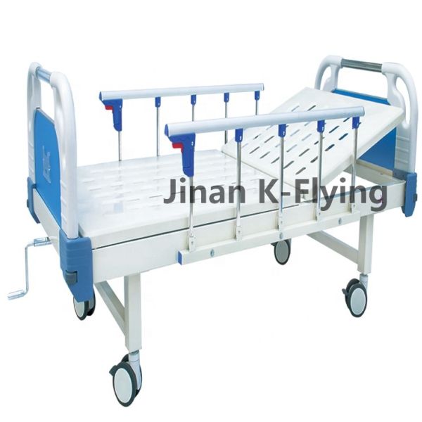 Foldable One Shake Multi Function Hospital Bed Four Wheels