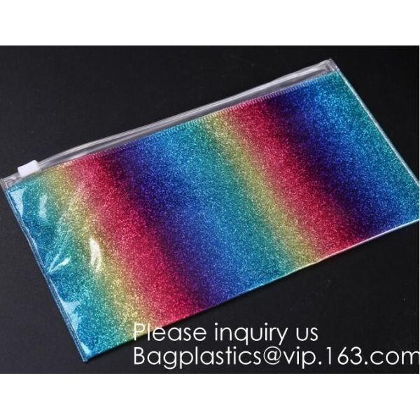 Clear Eva Pvc Bag With Zipper Swimwear Packaging Bag,Holographic Trendy Cosmetic Pvc Bag Portable Travel Makeup Bag