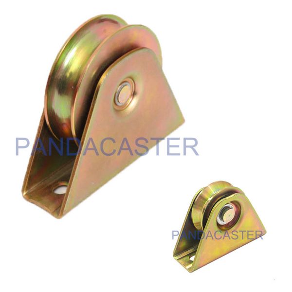 4 Inch Sliding Gate Wheels U Grooved Track Steel Wheels Fixed Casters