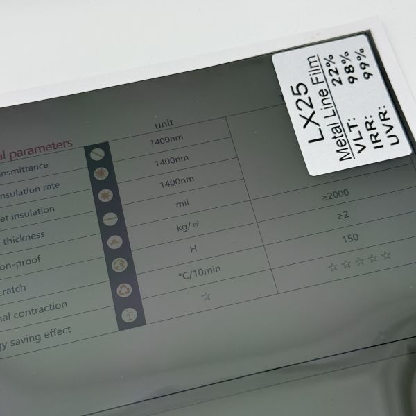 2HD Metal Line Film LX25 Black 2mil 98% IRR Car Window Tint
