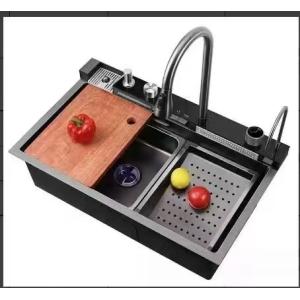 Multifunctional Nano Stainless Steel Gunmetal Kitchen Sink With Pullout Faucet