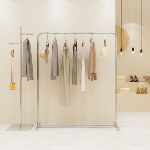 Iron Free Standing Clothes Rack , Polished TGL Clothing Display Rack