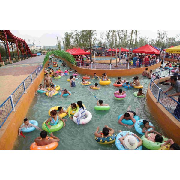 Fiberglass Lazy River Water Playground Equipment for Amusement Park with Industrial-Grade Pump