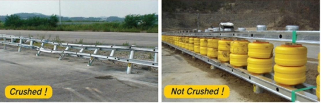 Road Traffic Safety ISO Standard PU and PVC Safety Roller Guard Rail Rolling Barrier