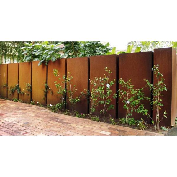 Extra Large Thick Flat Panels Corten Metal Privacy Fence For Villa Protection