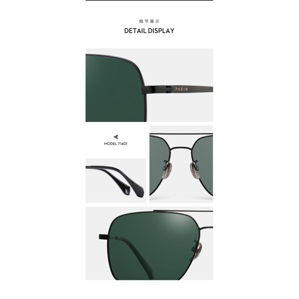 Men Metal Frame Polarized Sunglasses Multiple Color Green Grey Blue UV Protection