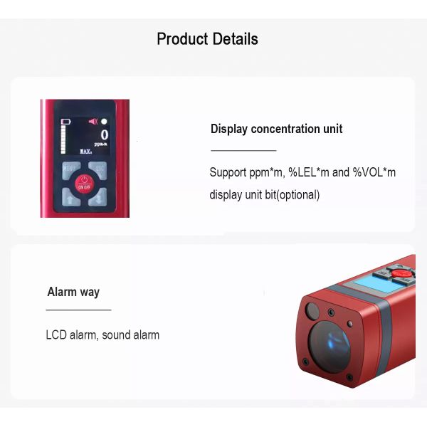 ZRD4200 Sound Alarm Laser Methane Detector In Safety Detection