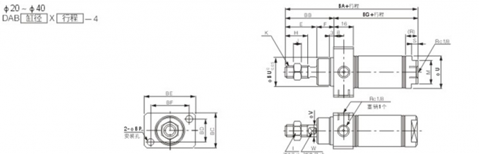 DAB Stainless Steel Dual Rod Cylinder Slim / Lightened With Squareness Cover