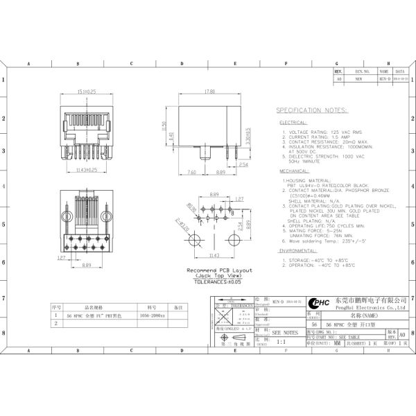 Color Bule Plastic 8P8C RJ45 Female Connector , Waterproof Rj45 Jack Single Port Modular Jack
