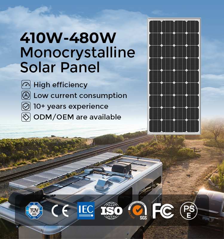 Mono PV Solar Panel 480W All Black Solar Panels 475W 485W Cell Size 156.75mmx156.75mm