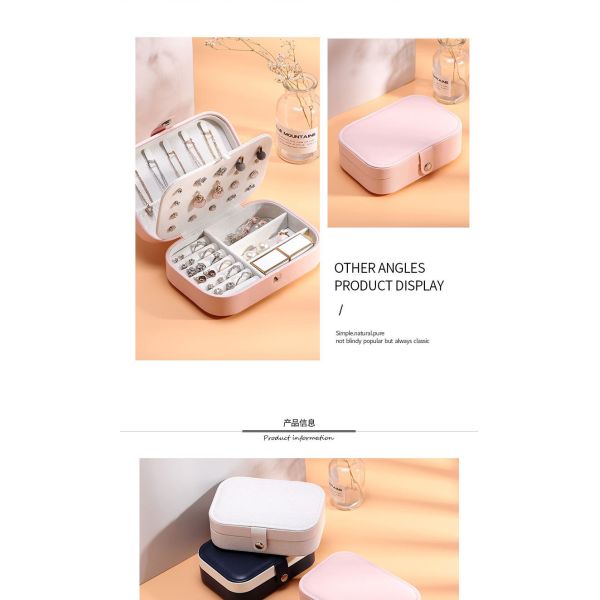 JEWELRY STORAGE BOX SINGLE-LAYER NECKLACE EARRINGS RING PU JEWELRY BOX AMAZON PORTABLE JEWELRY BOX HOUSEHOLD JEWELRY BOX