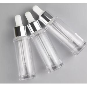 Cheap Flat Shoulder Clear Round 20ml Plastic Dropper Bottles For Cosmetics Essence wholesale