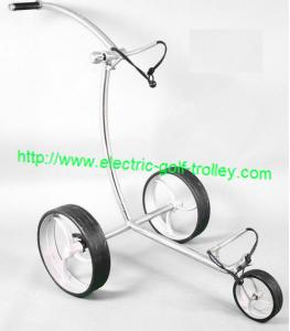 China Smart push stainless steel golf caddy golf trolley with hottest golf trolley wheel on sale