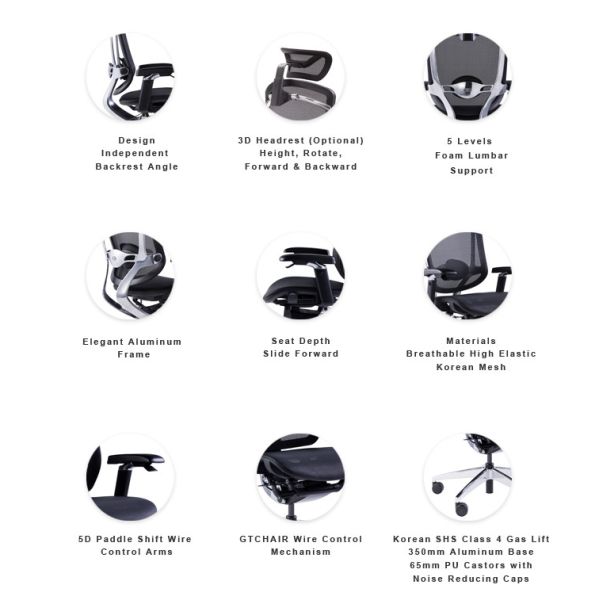 Marrit Black Computer Chair for Back Pain High Back Swivel Gaming Chair