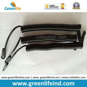 Cheap Retracted Black Short Length Coiled Tool Coiled Lanyard wholesale