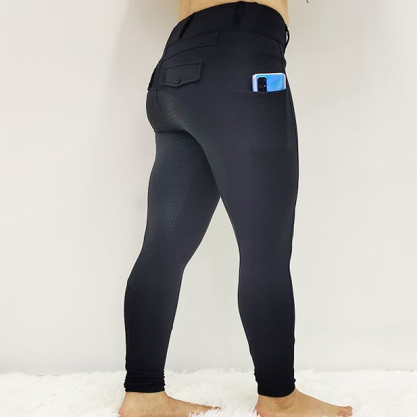 Side Pocket Horse Riding Pants Brushed Keep Warm Equestrian Riding Leggings