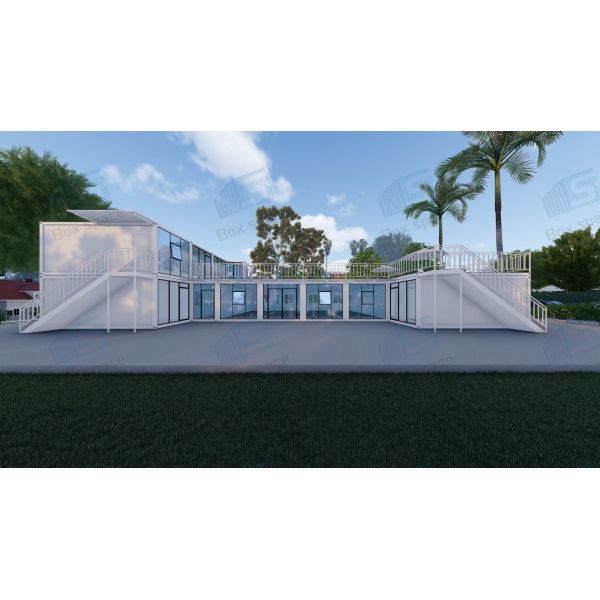 Boxspace 20ft Flat-Packed Container House Prefabricate Houses 6x3 Meter Temporary Worker Housing 2 Bedroom With Toilet And Beds