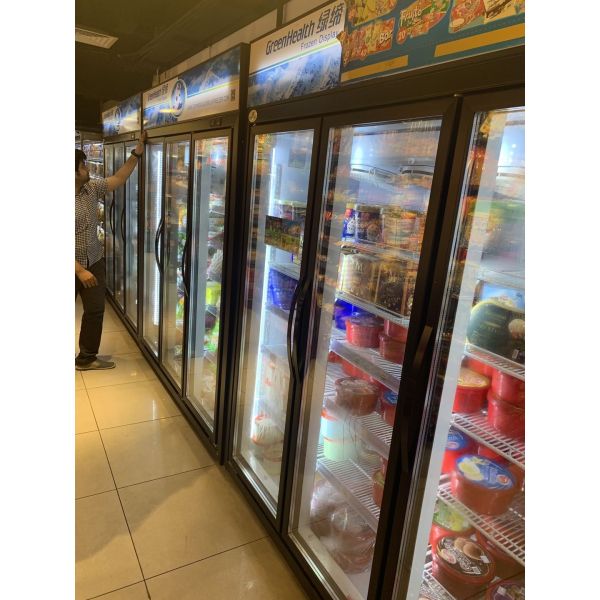 Commercial White Frost Free Single Door Display Freezer With Glass Door