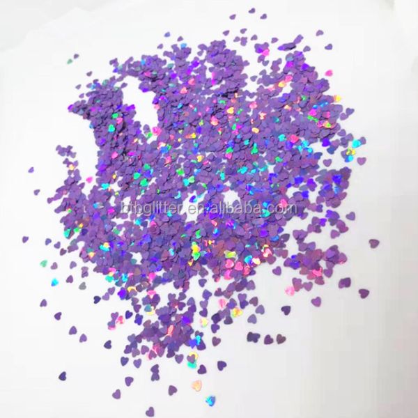Customizable Love Heart Shaped Glitter Heart Nail Art Craft in 365 Colors for OEM/ODM Services