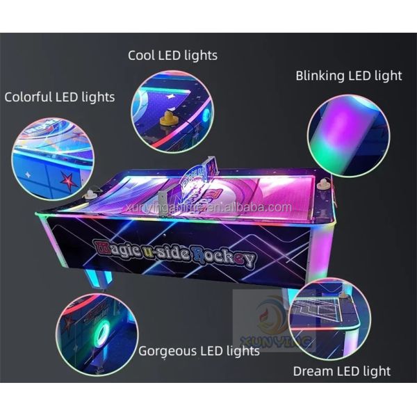 Plastic Coin Operated Curved Arcade Air Hockey Table machine Video Games Simulator