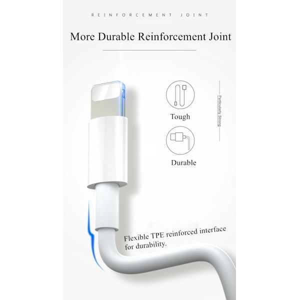 2.4A Apple IPhone Charger Cable TPE Fast Charging Cord 1M For IPhone 12 Mini Pro