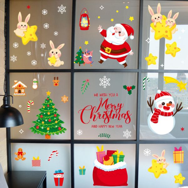 0.01mm Custom Decorative Stickers Christmas Mall Decorative Window Glass Stickers