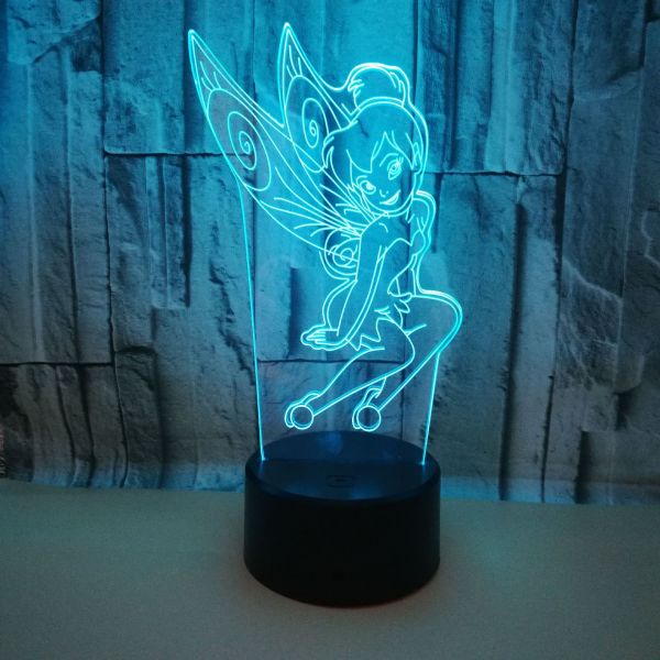 Anime cartoon pattern custom 3D night light colorful angel LED remote control lamp creative gift table lamp