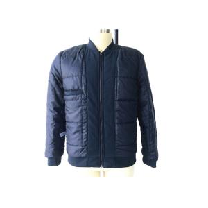 Long Sleeve Mens Polyester Bomber Jacket , Navy Male Bomber Coat TWS8283