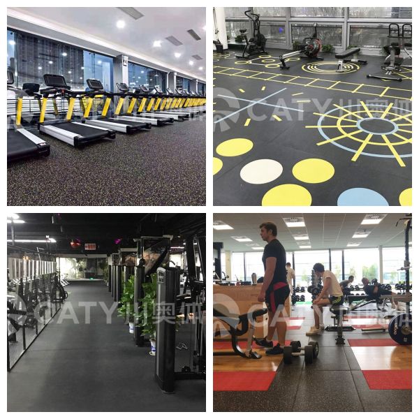 Fitness Rubber Flooring Tile 1000x1000mm Anti Slip EPDM Mat For Gym