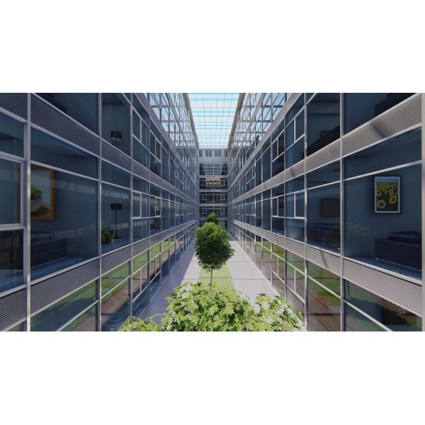 Exposed Aluminum Cladding Frame Glass Curtain Wall Exterior Customized