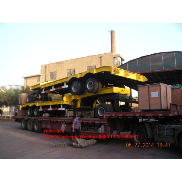 3 Axles 60t Low Bed Full Trailers For Heavy Machinery Transport