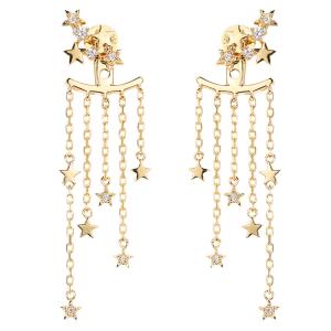 Cheap Star Diamond Stud Earrings Tassel Earrings 18k Gold Diamond Earrings wholesale