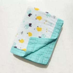 Organic Baby Receiving Blankets Superfine Fiber Customized Layers