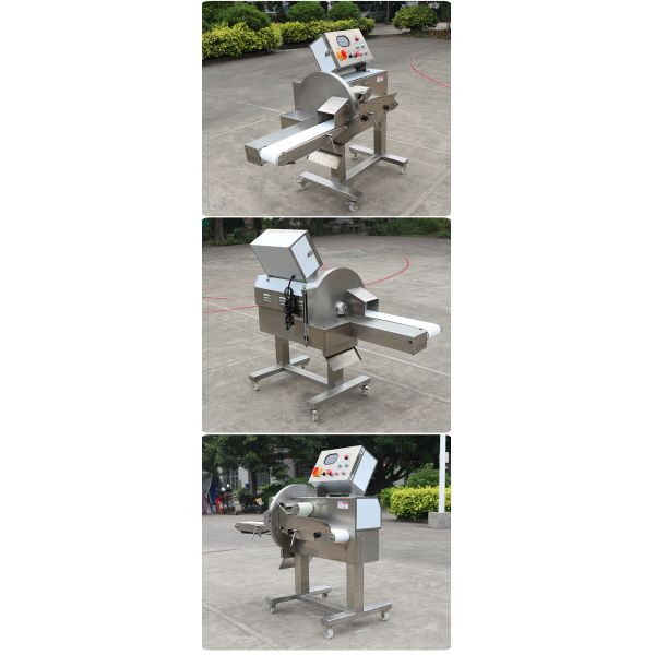 Transmission belt meat cutting machine