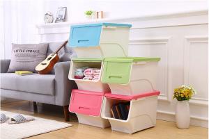 PP plastic open lid stackable storage box home storage for clothings new style of box